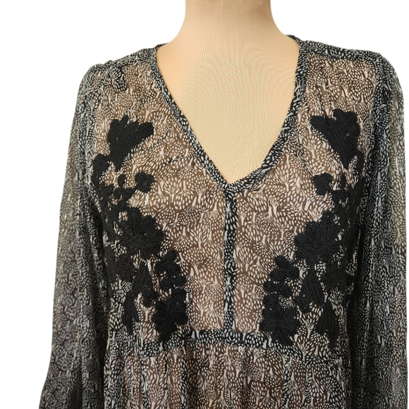 WORLD MARKET Embroidered Sheer Maxi Dress - Size M - Picture 4 of 16